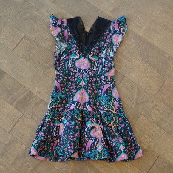 SANDRO - Iveane Floral A-Line Minidress FR size 34/US XS 2 - Picture 9 of 11